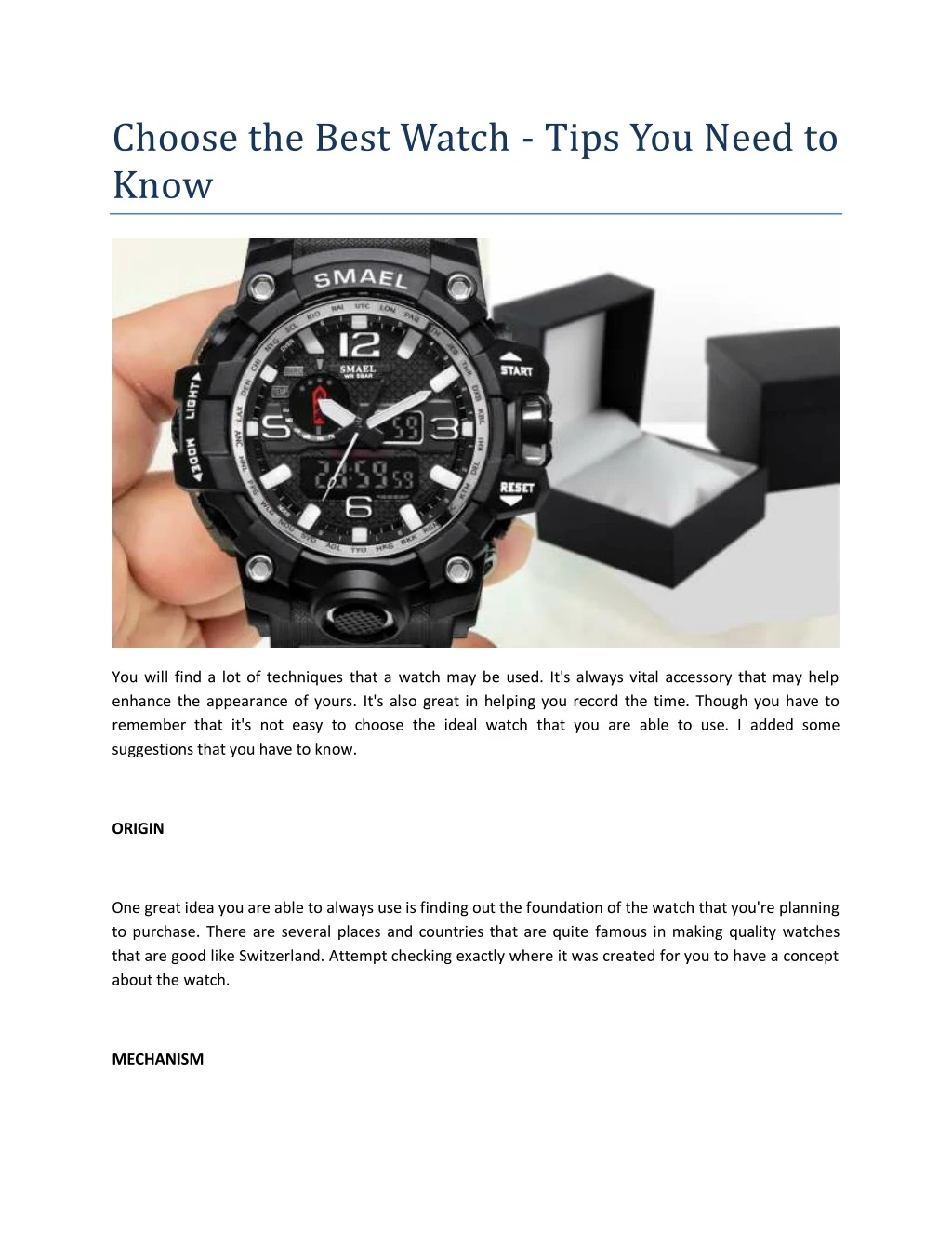 choose the best watch tips you need to know