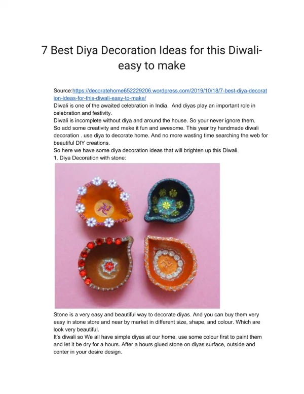 Best Diya Decoration for Diwali-quick and easy