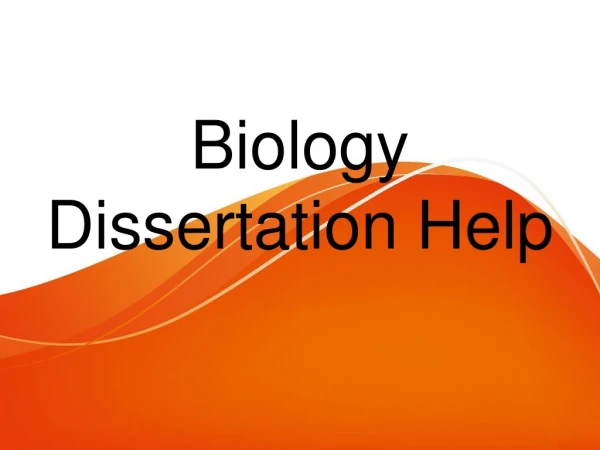 Online Biology Dissertation Help