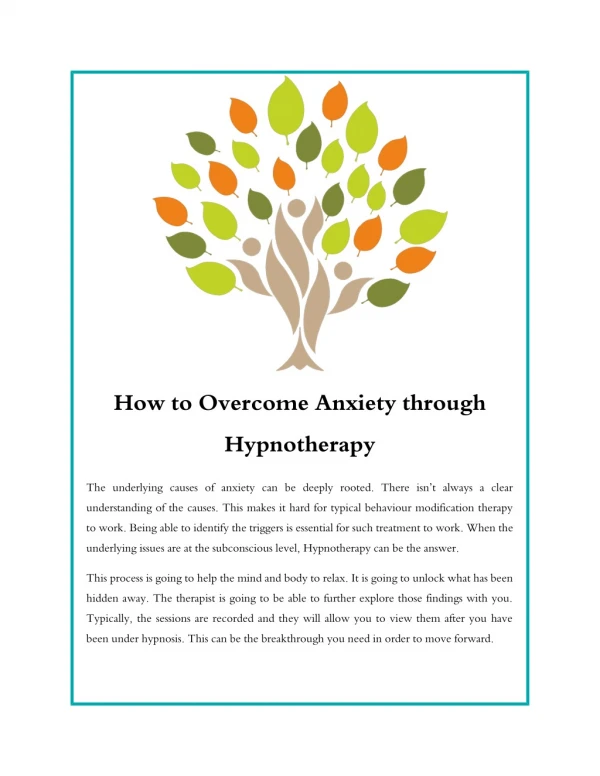 How to Overcome Anxiety through Hypnotherapy