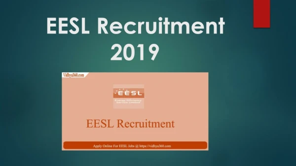 EESL Recruitment 2019 | Apply Online for 235 Engineer & Other Posts