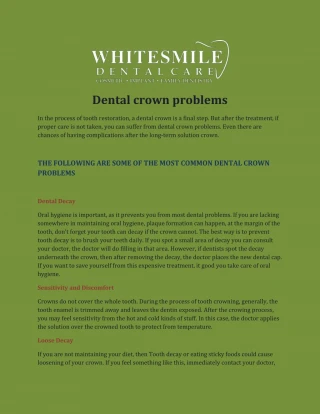 Dental Crown Problems - slide 1