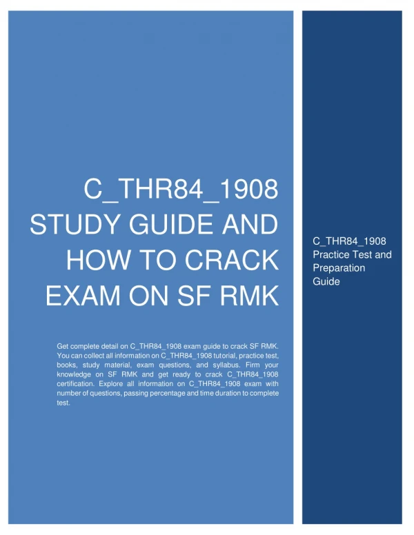 C_THR84_1908 Study Guide and How to Crack Exam on SF RMK