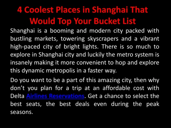 4 Coolest Places in Shanghai That Would Top Your Bucket List