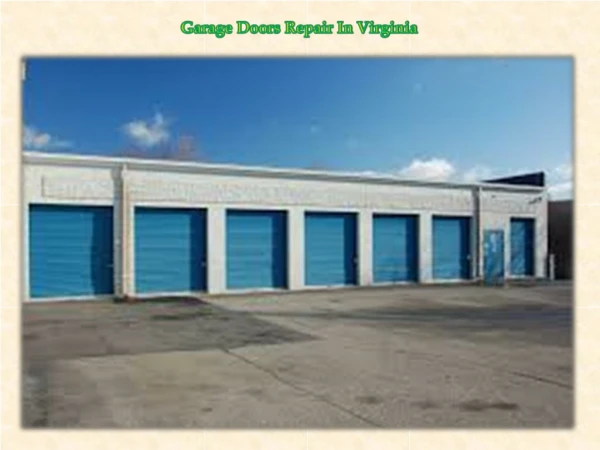 Garage Doors Repair In Virginia