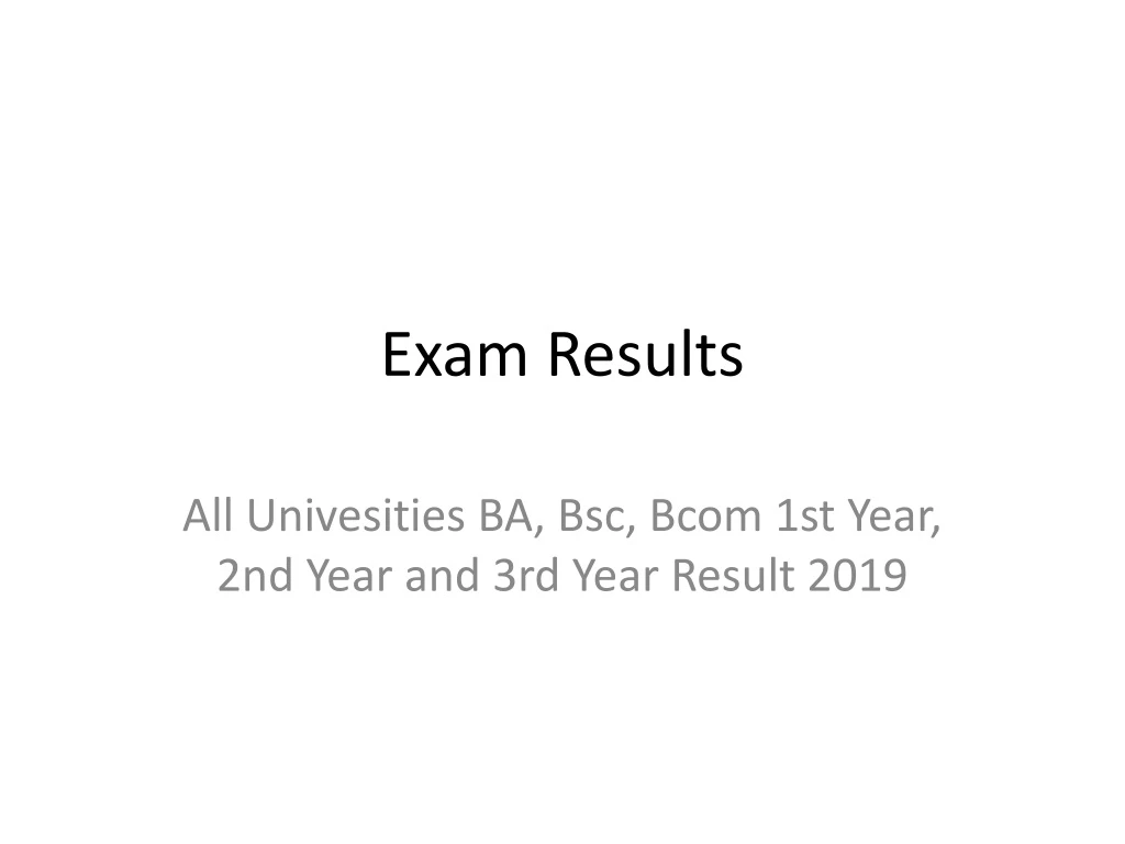exam results