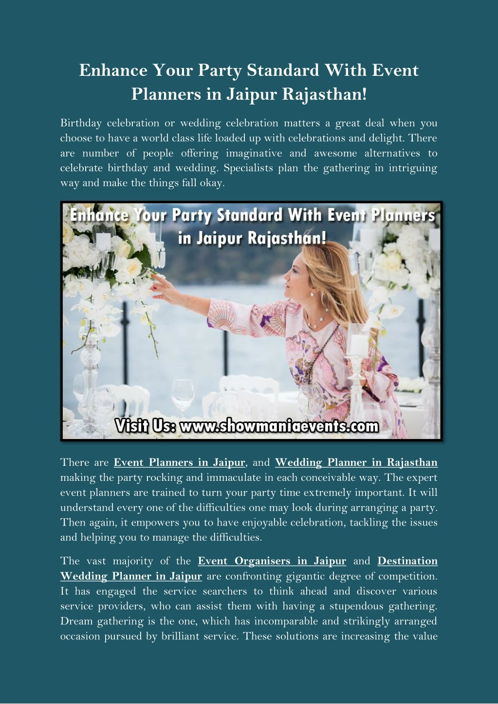 enhance your party standard with event planners