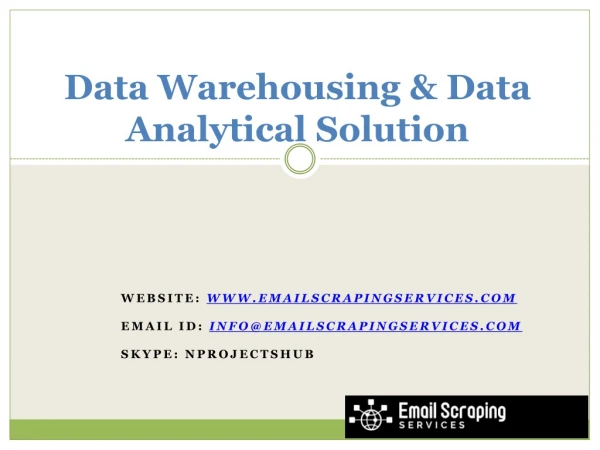 Data Warehousing & Data Analytical Solution