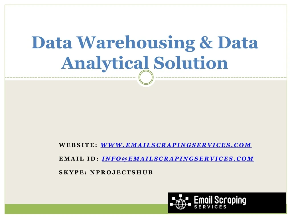 data warehousing data analytical solution