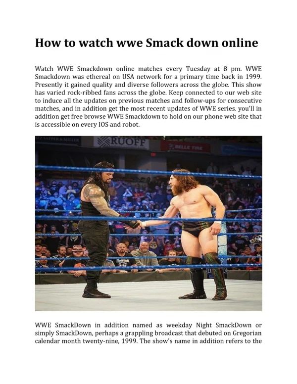 How to watch wwe smackdown