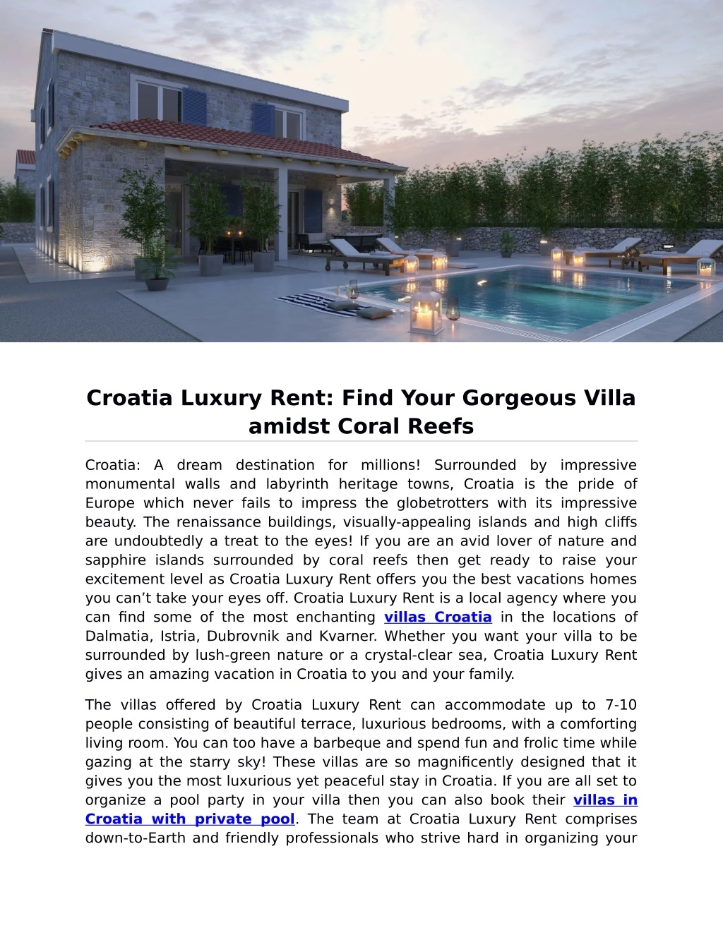 croatia luxury rent find your gorgeous villa