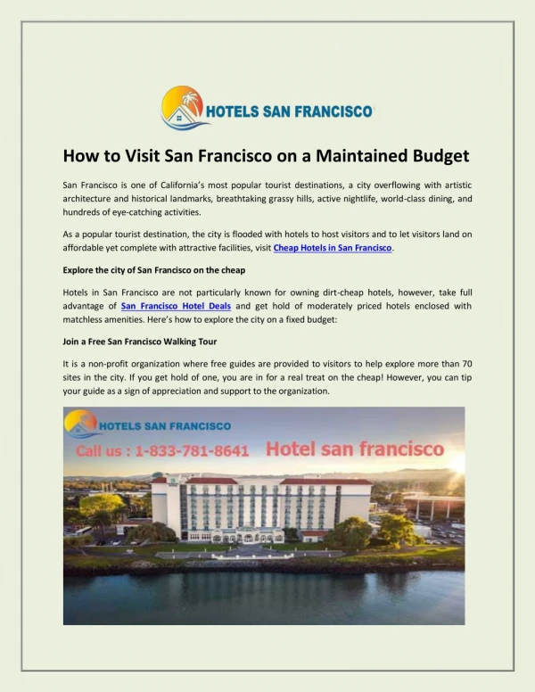 How to Visit San Francisco on a Maintained Budget