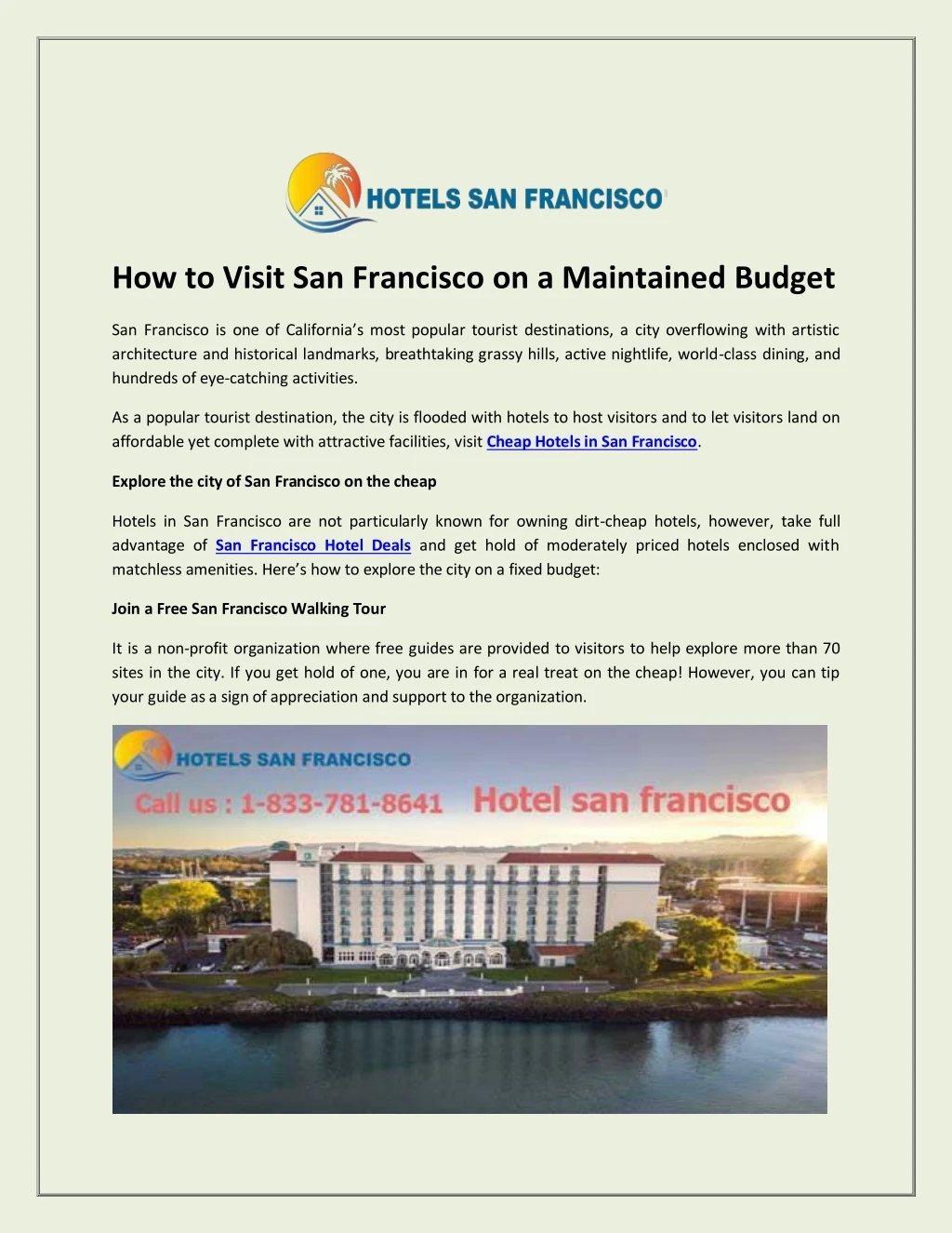 how to visit san francisco on a maintained budget