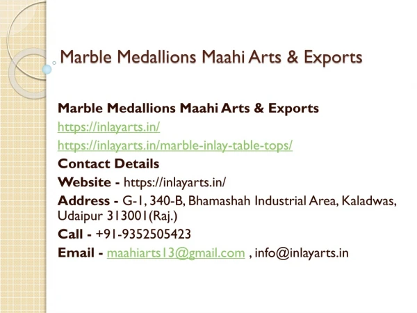 Marble Medallions Maahi Arts & Exports