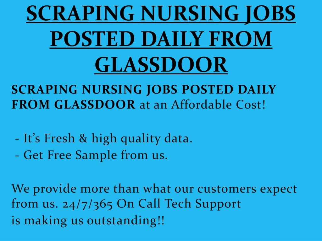 scraping nursing jobs posted daily from glassdoor