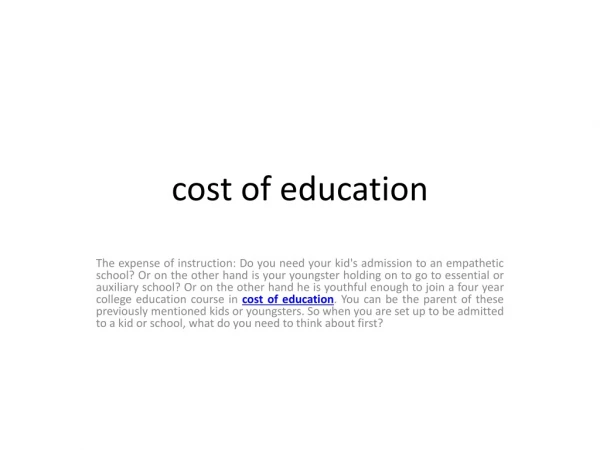 cost of education
