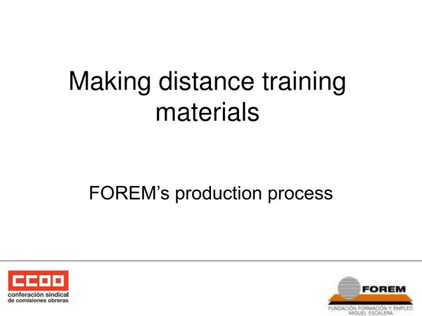 Making distance training materials