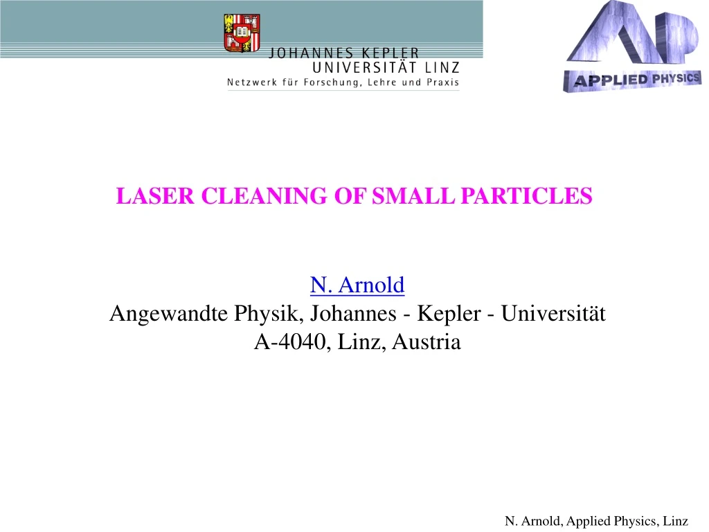laser cleaning of small particles