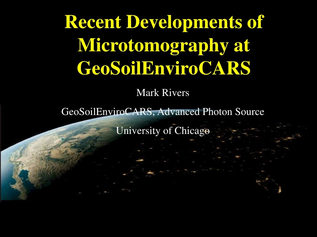 recent developments of microtomography