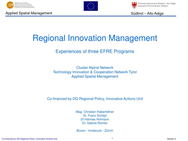 Content Definition of Innovation Regional economy innovation matrix