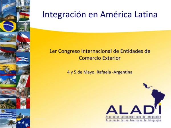 1er Congreso Internacional de Entidades de Comercio Exterior 4 y 5 de Mayo, Rafaela -Argentina