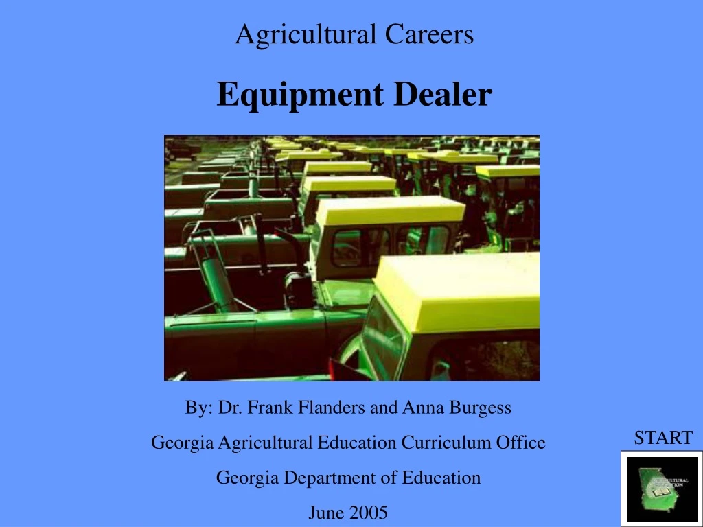 agricultural careers equipment dealer