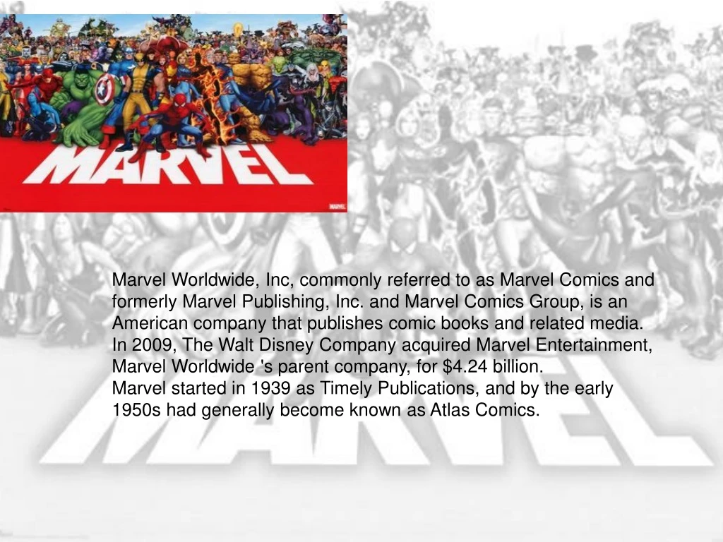 marvel worldwide inc commonly referred