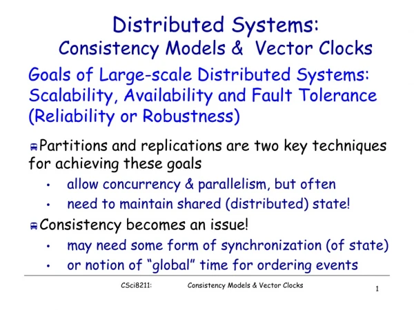 Distributed Systems: Consistency Models &amp; Vector Clocks