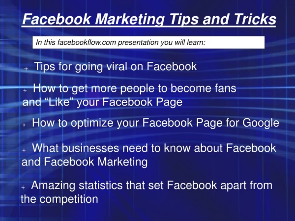 Facebook Marketing Tips and Tricks