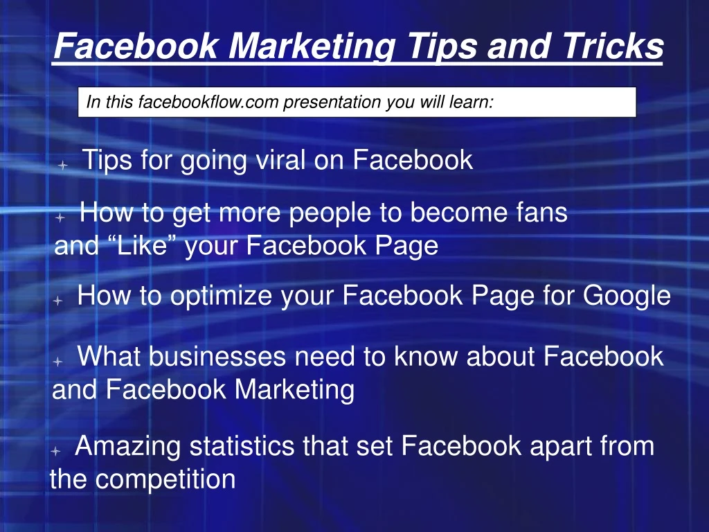 facebook marketing tips and tricks