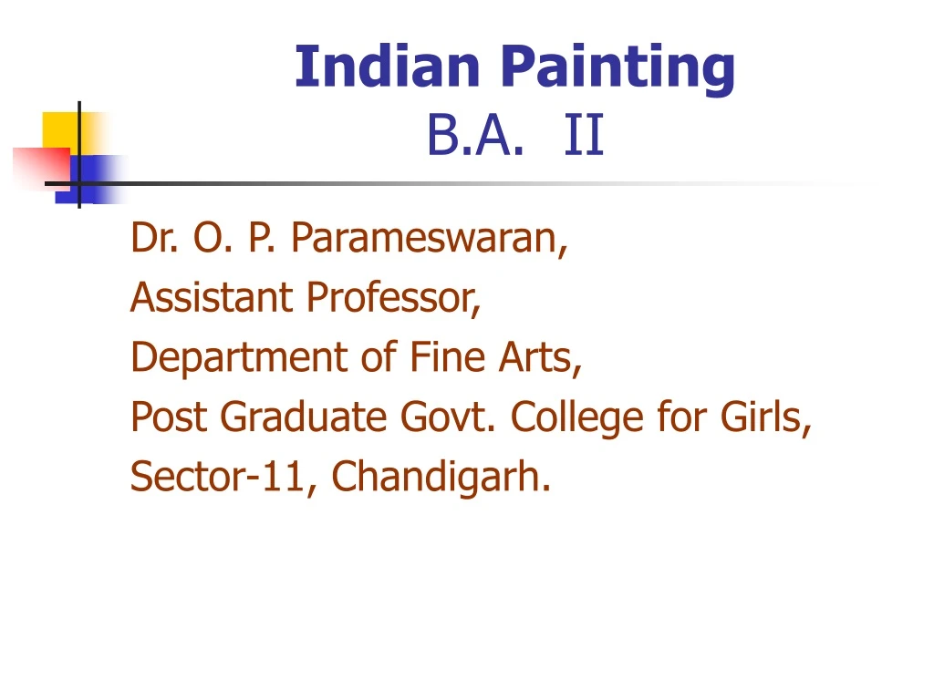 indian painting b a ii