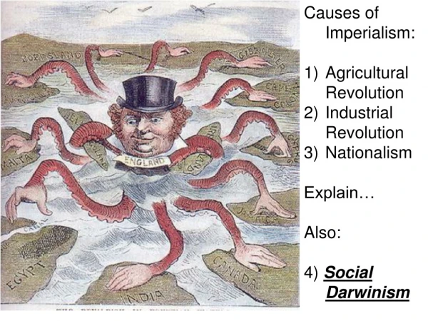 Causes of Imperialism: Agricultural Revolution Industrial Revolution Nationalism Explain… Also: