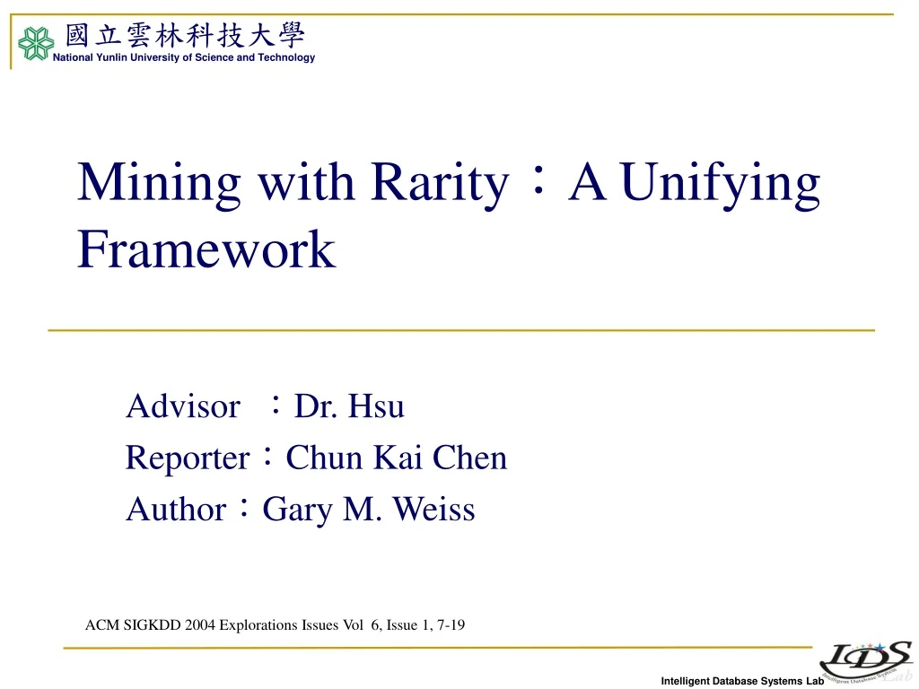 mining with rarity a unifying framework