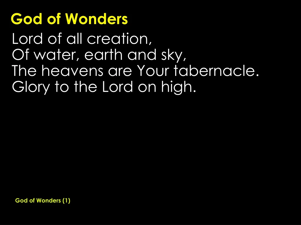 god of wonders
