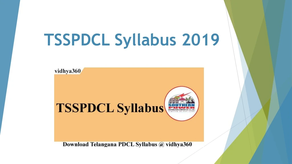 tsspdcl syllabus 2019