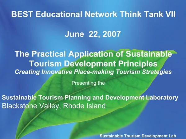 Sustainable Tourism Planning and Development Laboratory