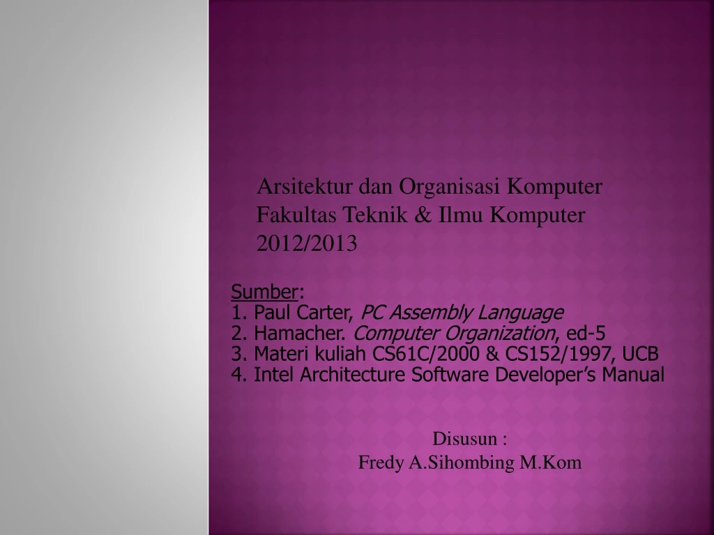 arsitektur dan organisasi komputer fakultas