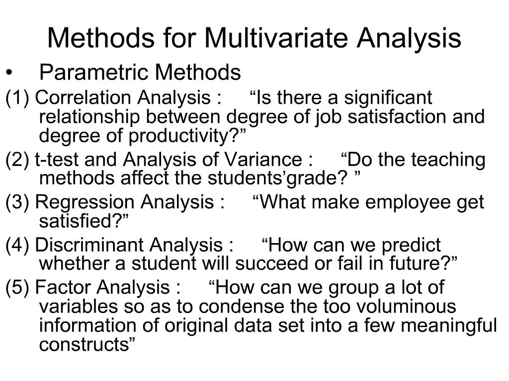 PPT - Methods For Multivariate Analysis PowerPoint Presentation, Free ...