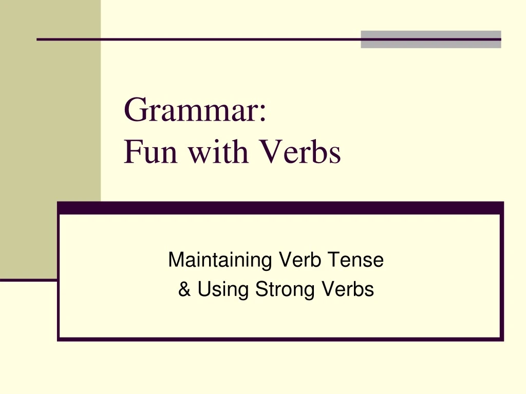 grammar fun with verbs