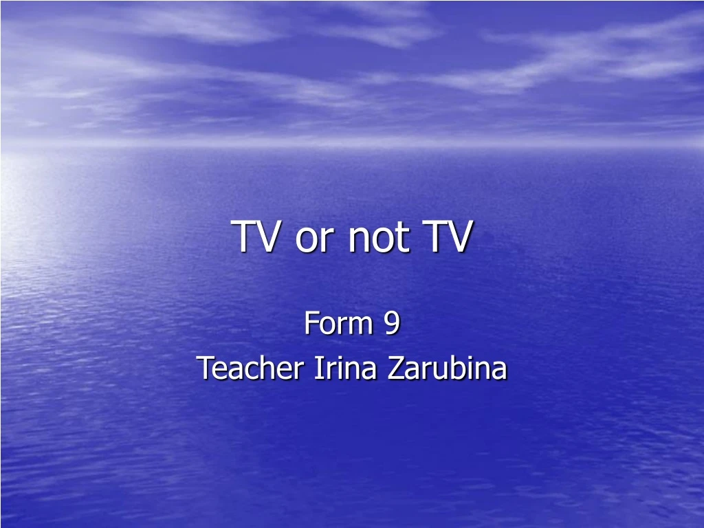 tv or not tv