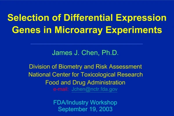 Selection of Differential Expression Genes in Microarray Experiments