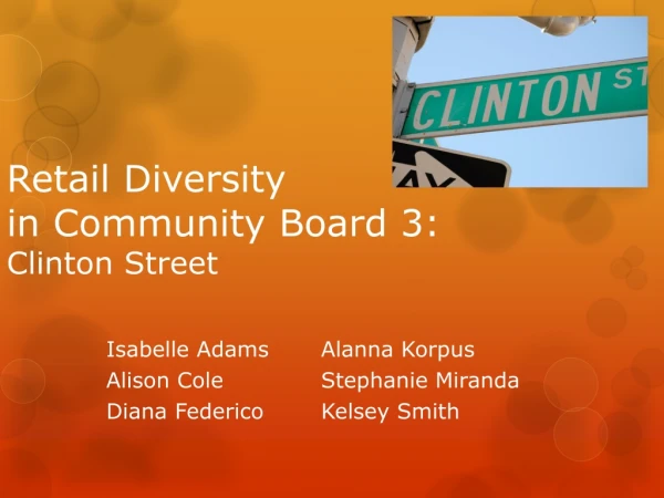 Retail Diversity in Community Board 3: Clinton Street
