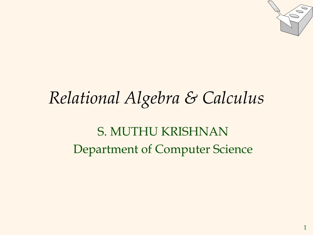 relational algebra calculus
