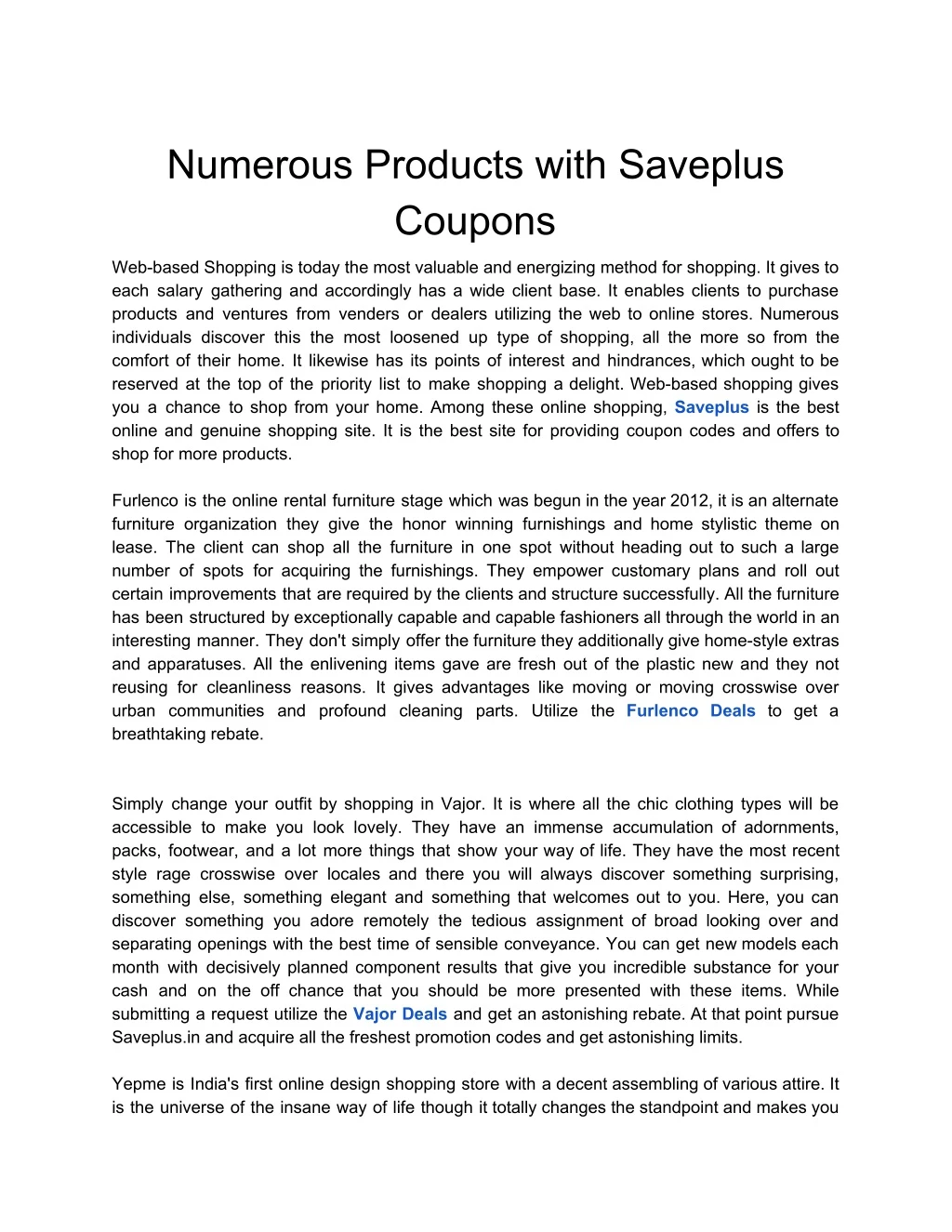 numerous products with saveplus coupons