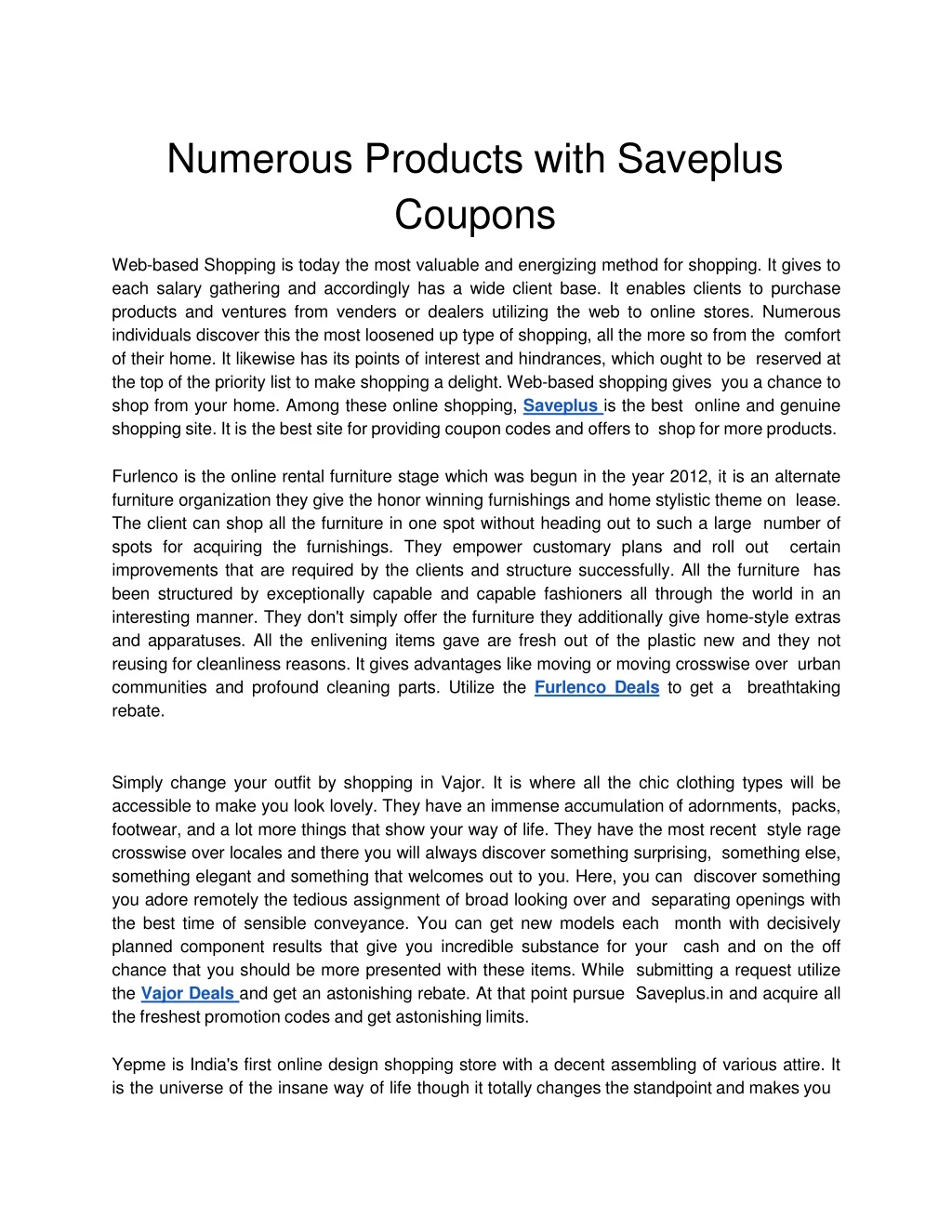 numerous products with saveplus coupons