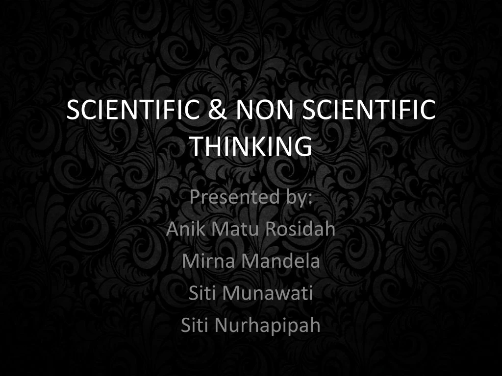 scientific non scientific thinking