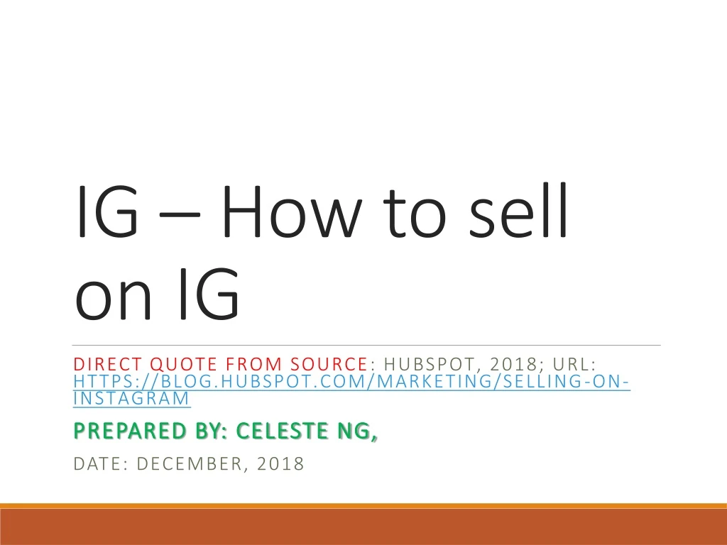 ig how to sell on ig