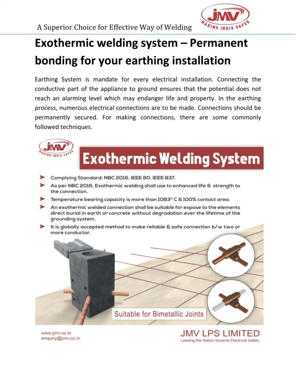 Exothermic welding system – Permanent bonding for your earthing installation