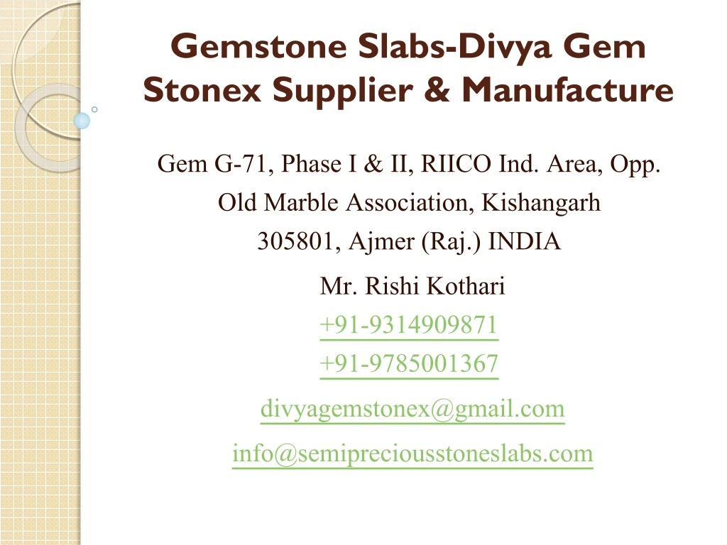 gemstone slabs divya gem stonex supplier manufacture