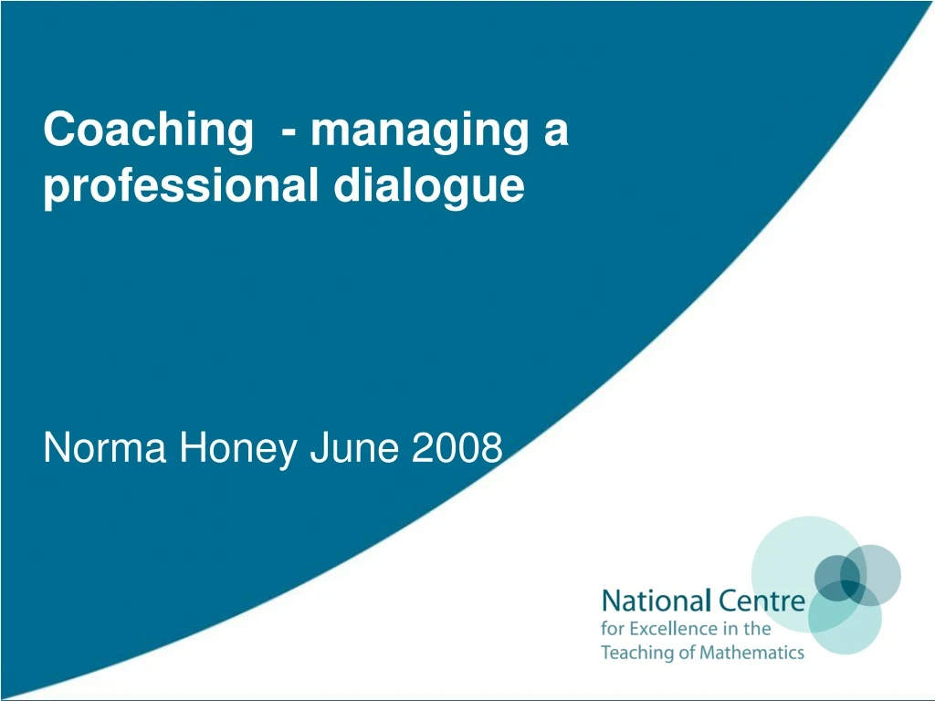 coaching managing a professional dialogue
